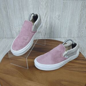 Vans Off The Wall Fur Sherpa Lined Sneaker Two Tone Suede Slip On Shoes Women 7